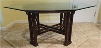OCTAGONAL GLASS TOP TABLE