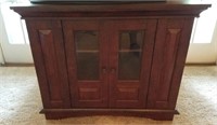 2 BEVELED GLASS DOOR TV CABINET