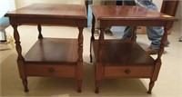 CENTURY CHERRY END TABLES X2