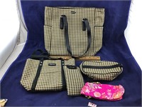 Longaberger Large Gingham Tote and Accessories