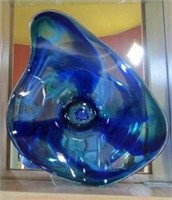 CONTEMPORARY BLUE ART GLASS BOWL