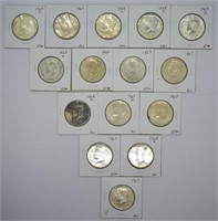 15 40% SILVER HALF DOLLARS