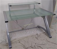 Modern Metal & Glass Desk 2 Tier