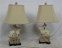 Pair Of Modern Rabbit Lamps By Uttermost Co.