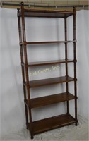 6 Tier Solid Wood Shelf W/ Brass Finials