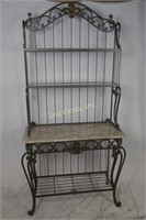 Rod Iron Bakers Rack Floral