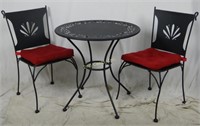 Modern Small Metal Dining Table & 2 Chairs