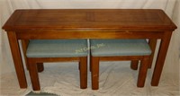 Sofa Table W/ 2 Matching Footrests Ottoman
