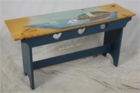 Nautical Painted Wood Bench Very Cool