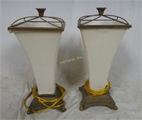 Pair Of Small Modern Table Lamps 16" Tall