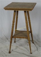 Antique Solid Wood Turned Leg Table