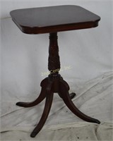 Antique Solid Carved Wood Claw Footed End Table