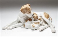 Bing & Grondahl Porcelain Pointer & Puppies Figure