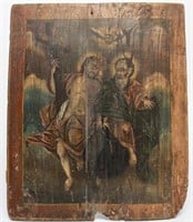 Christian Icon, The Trinity, Oil on Wood Panel