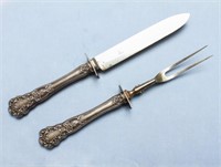 Gorham Sterling Buttercup Carving Knife & Fork, 2