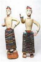 Southeast Asian Carved & Painted Standing Men-2
