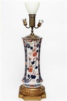 Japanese Imari Porcelain Sleeve Vase Lamp
