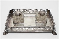 Sterling & Cut-Crystal James Dixon & Sons Inkwells