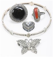 LADIES STERLING SILVER MARCASITE JEWELRY