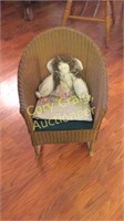 Vintage Whicker  Kids Doll Rocking Chair
