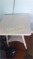 Walnut Painted White Primitive Parlor Table With