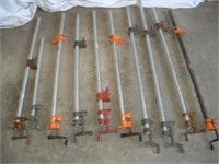 (9) 3 Ft Pipe clamps 1 Lot