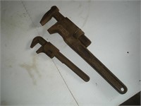 (2) Monkey Wrenches 1 Lot 9 -14 Inch
