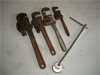 (4) Pipe- Faucet Wrenches 6-10-14 Inch 1 Lot