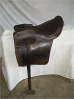 Blue Ribbon Company Leather Saddle with Stir-ups
