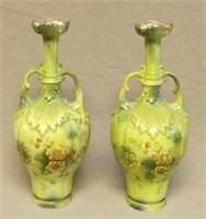 Victorian Transferware Vases.