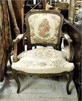 Louis XV Style Oak Armchair.