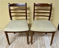 Vintage Yew Wood Ladder Back Chairs.