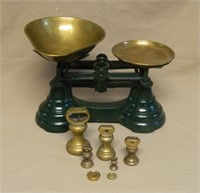 Painted Librasco Balance Scales with Weights.