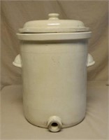 Large English Pottery Crock with Lid.