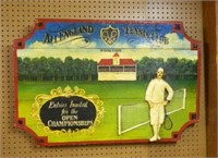 English Carved Painted Wooden Tennis Club Sign.