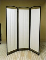 Canvas and Metal Framed Screen Divider.