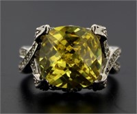 Cushion Cut 6.00 ct Canary Yellow Dinner Ring