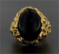 10kt Gold Men's Exotic Wood Ring