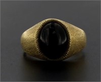 10kt Gold Cabochon Onyx Ring