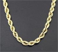 14kt Gold 25" - 5 mm Rope Twist Necklace