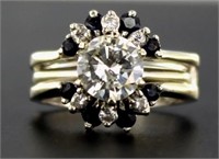 14kt Gold Round 2.25 ct Diamond 2 pc Wedding Set