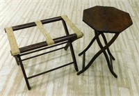 Folding Side Table and Luggage Stand.