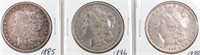 Coins 3 Morgan Silver Dollars 1885, 1886 & 1888
