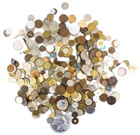 Coins 7.91 Pounds of Coins, Medals & Tokens