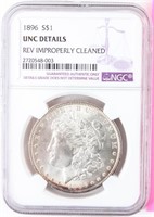 Coins 1896 Morgan Silver Dollar NGC UNC Details*