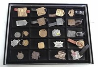 Watch fobs in display case