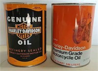2-One quart Harley Davidson motor oil cans