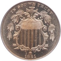 5C 1881 PCGS PR67 CAM CAC