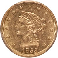 $2.50 1853 S.S. Central America PCGS AU58 CAC