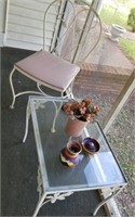 IRON CHAIR AND TABLE -- PLANT AND MORE